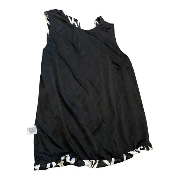 LIZ CLAIBORNE Top Sleeveless Black & White Soft Pleats Sz M - Picture 8 of 12